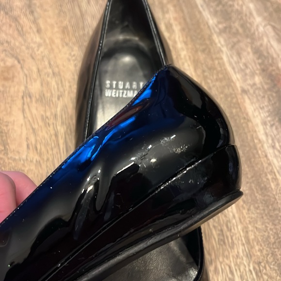Stuart Weitzman Obladi Black Point Toe Patent Flats size 7.5 - Picture 5 of 11